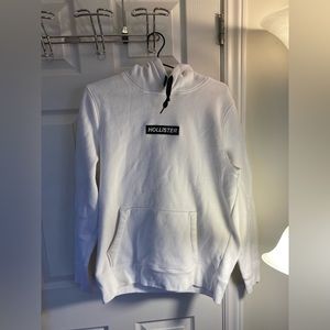 White Hollister Box Logo Graphic Hoodie